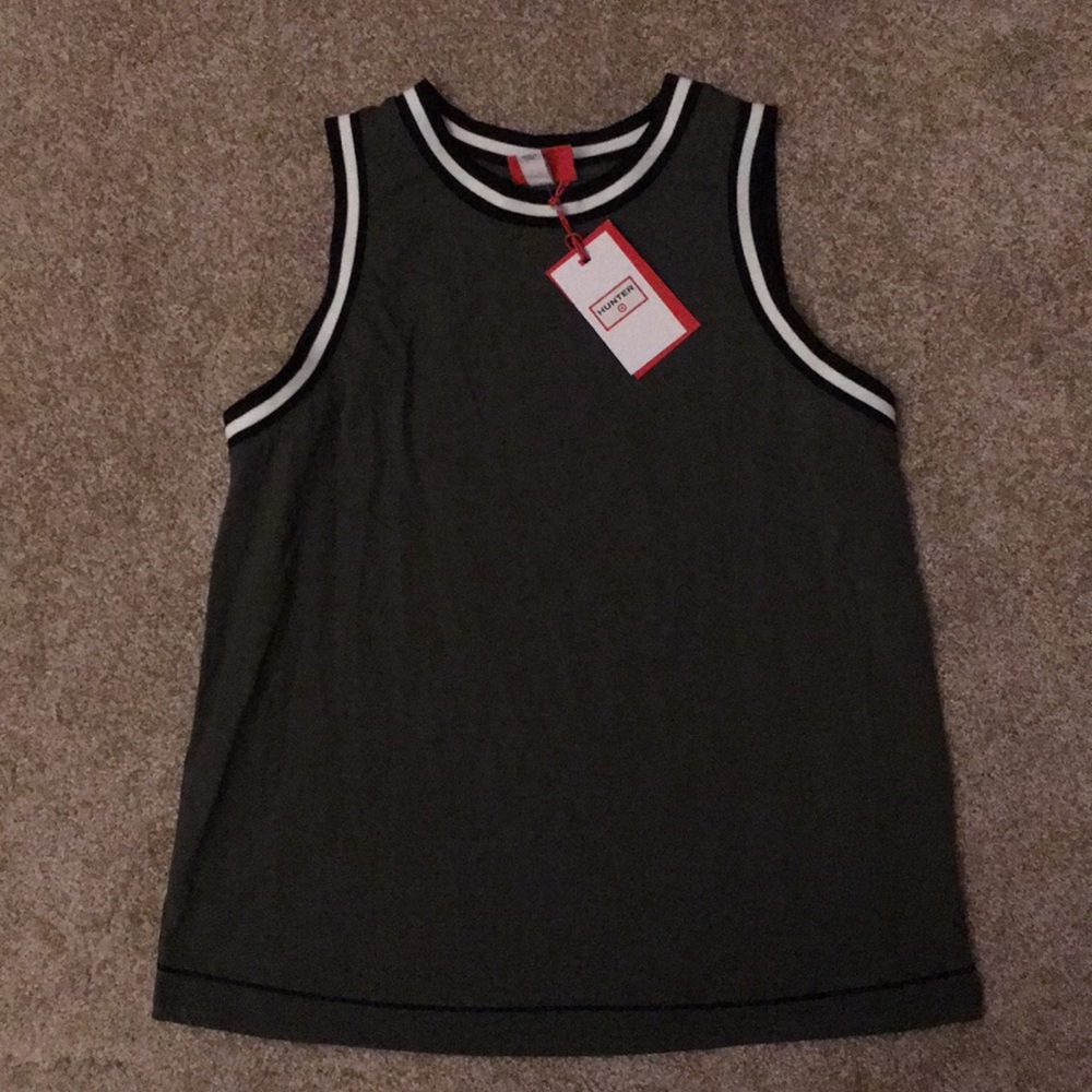Hunter Contrast Trim Knit Tank Top - Olive -Medium